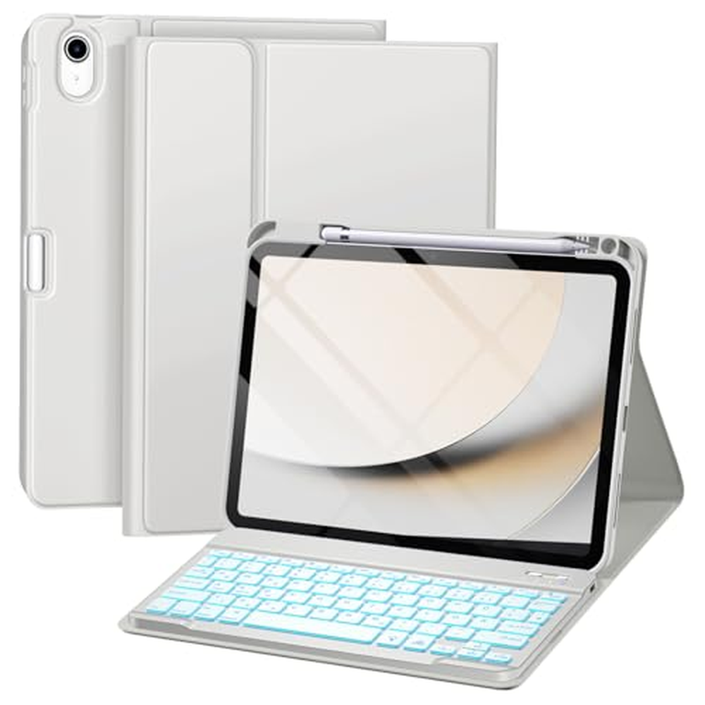 Pouzdro drivego s klávesnicí pro iPad 10. generace 10,9" 2022, 7barevná podsvícená, magnetická odnímatelná klávesnice pro iPad 1